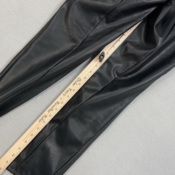 Emerson Fry Pants Womens Large Black Faux Leather Pull On Leggings Made USA - Picture 12 of 16
